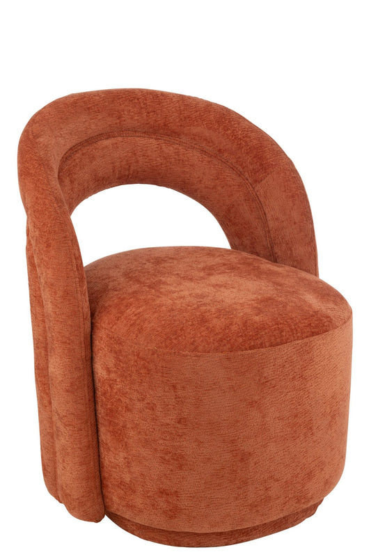 Accent Chair Textile Orange Rust