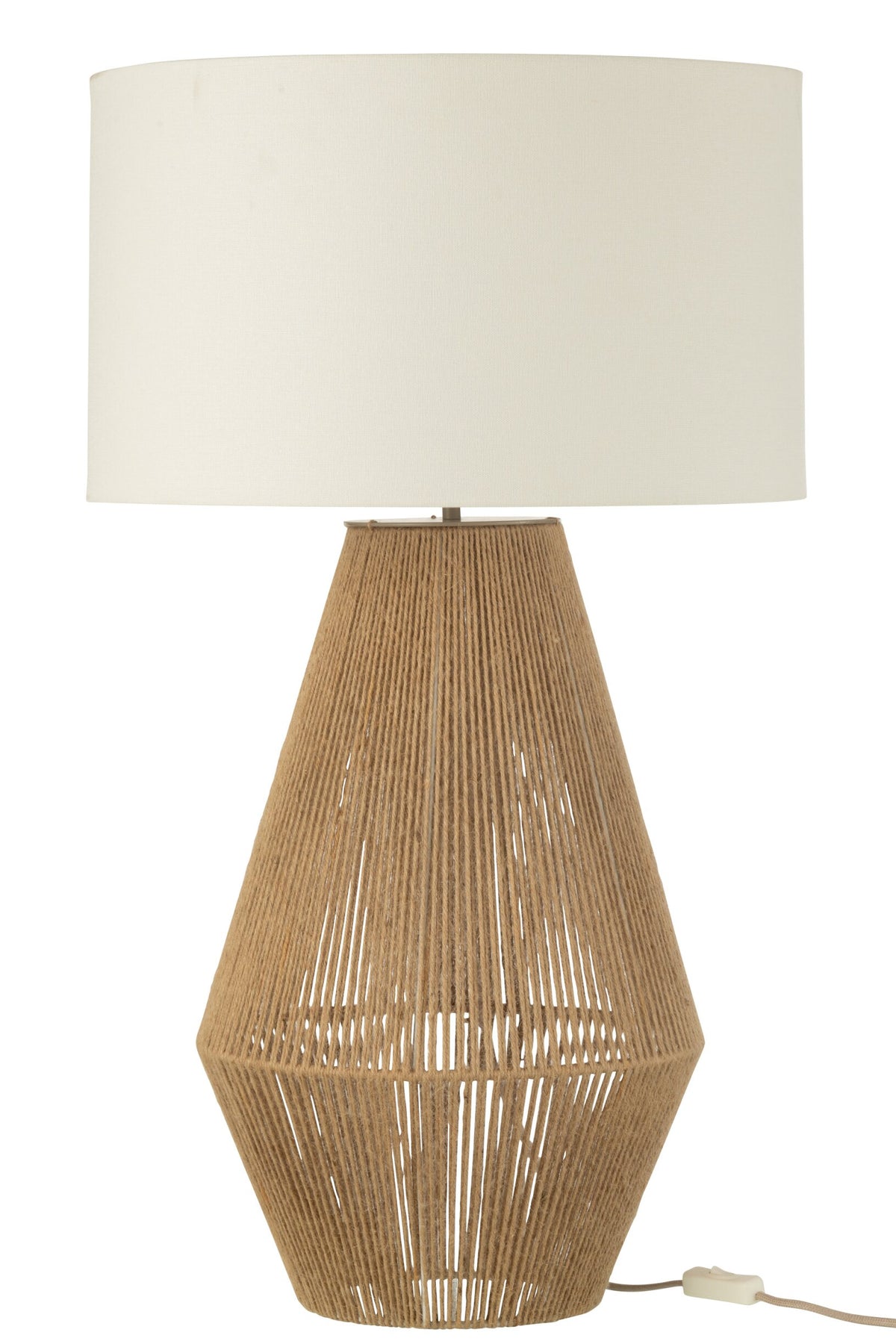 Table lamp cord metal/natural jute