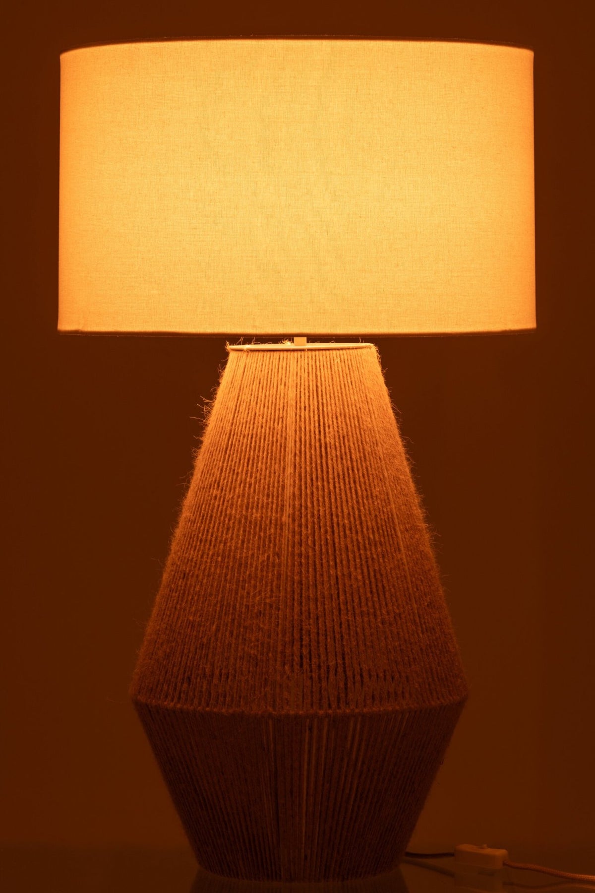 Table lamp cord metal/natural jute