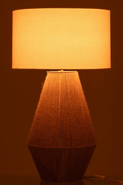 Table lamp cord metal/natural jute