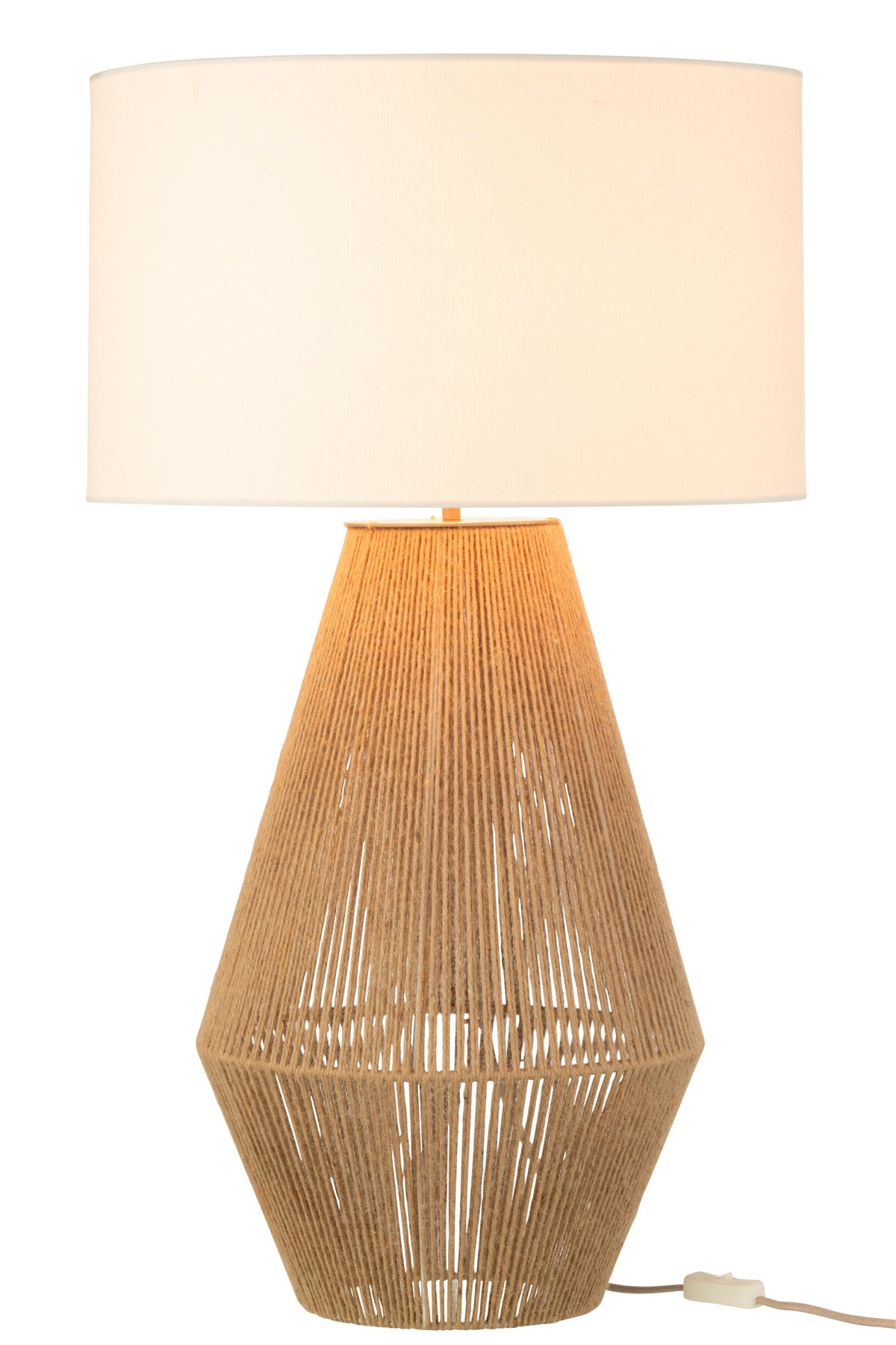 Table lamp cord metal/natural jute