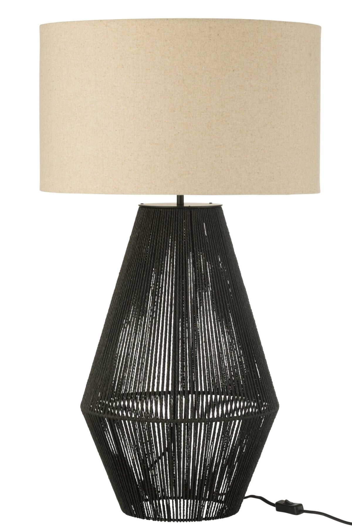 Table lamp cord metal/paper black