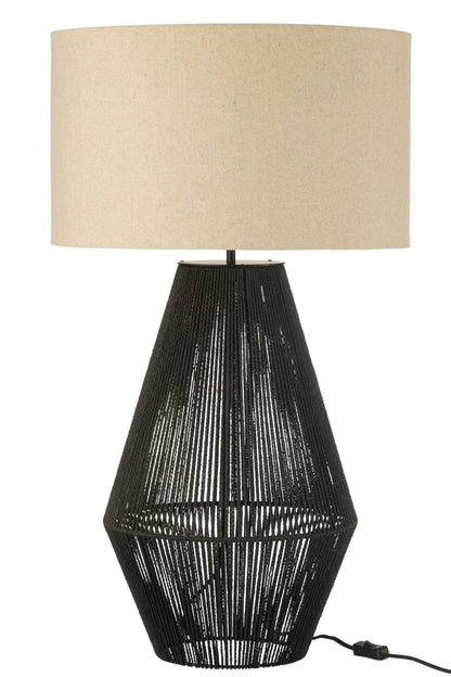 Table lamp cord metal/paper black