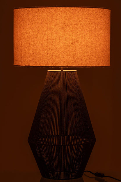 Table lamp cord metal/paper black