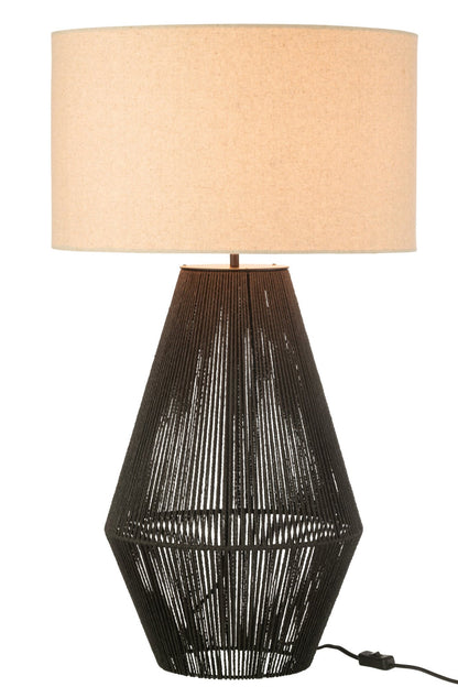 Table lamp cord metal/paper black
