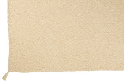 Plaid Tassels Cotton Cream