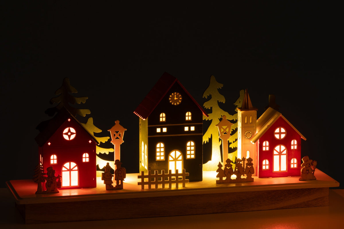 Deco Winter LED Village Wood Mix