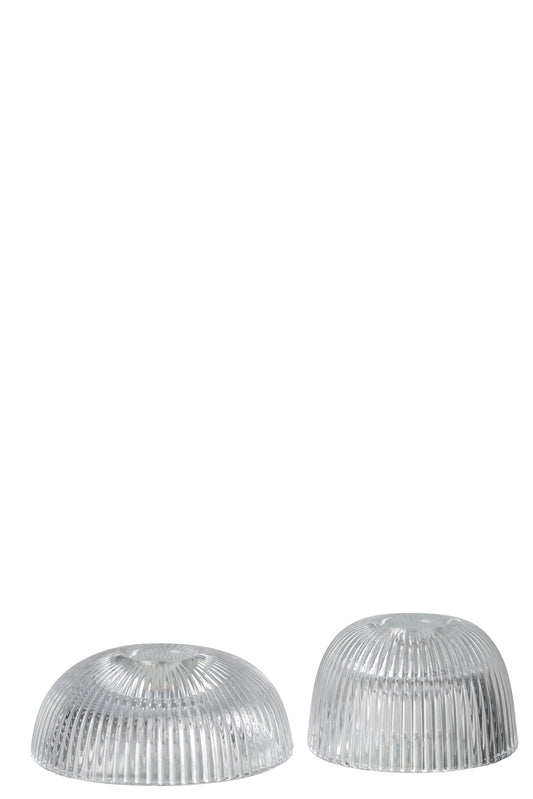 Kaarshouder Canele Glas Transparant Assortiment Van 2