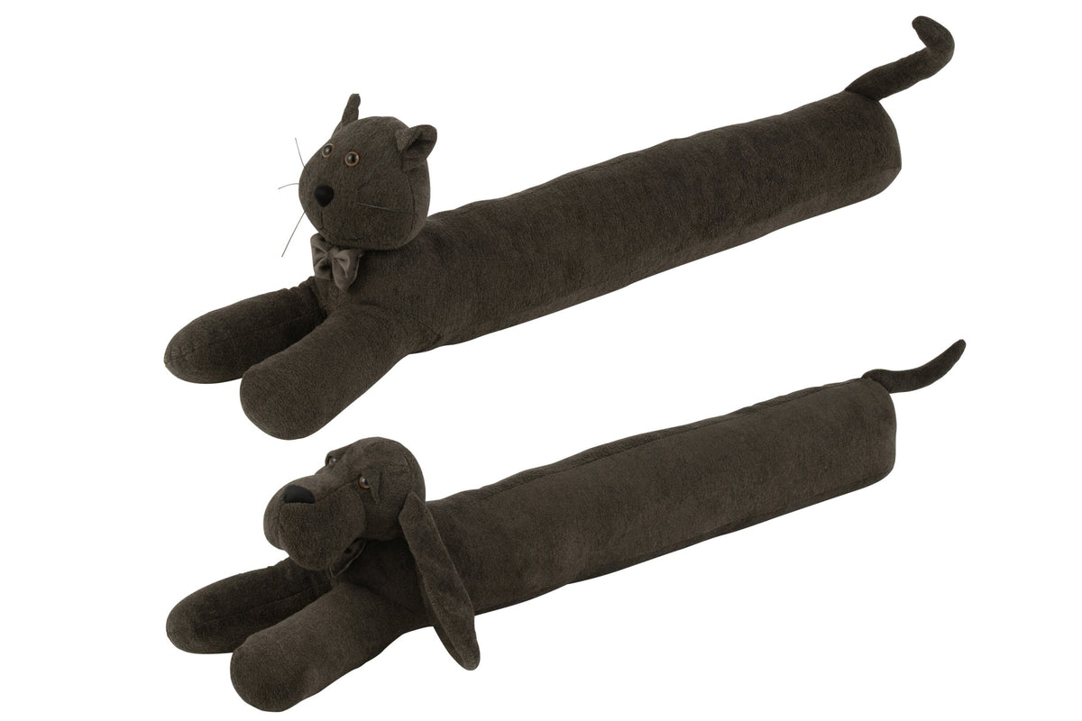 Draught Excluder Dog/Cat Bouclé Dark Grey Assortment Of 2