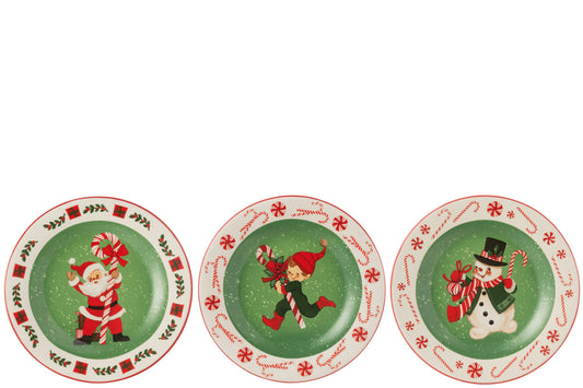 Bord rond kerst Dolomite mix assortiment van 3