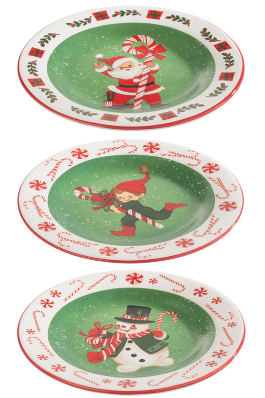 Bord rond kerst Dolomite mix assortiment van 3