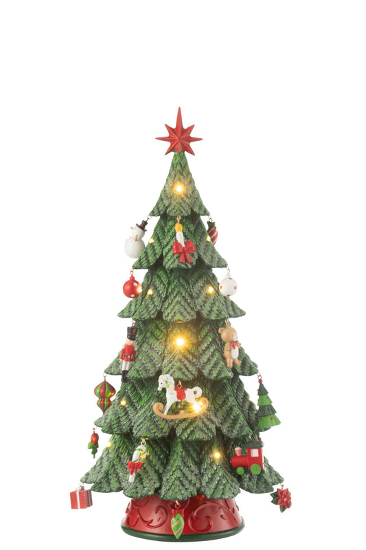 Xmas Tree LED Ornaments Resin Mix Small