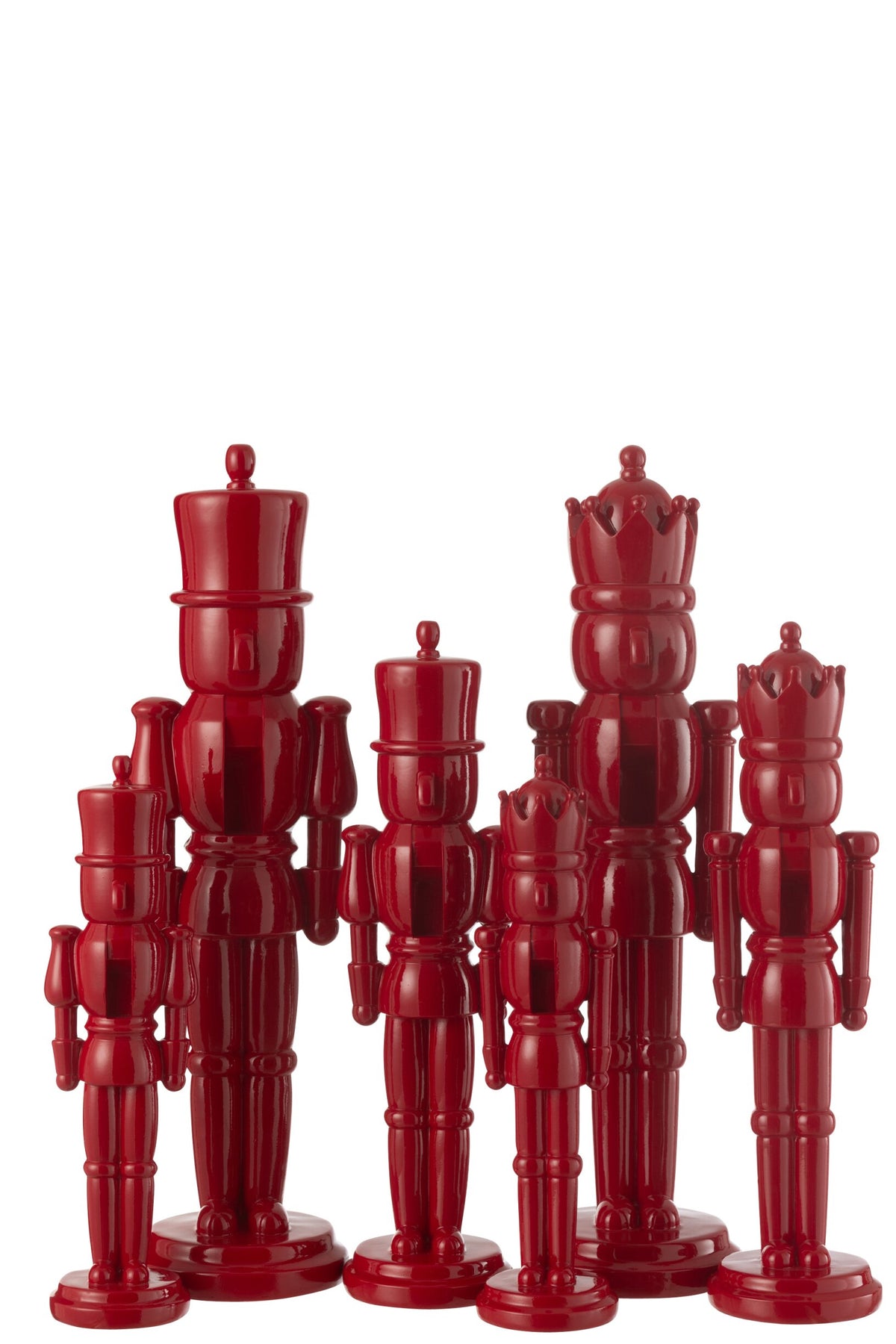 Nutcracker Resin Shiny Red Large Assortment Of 2