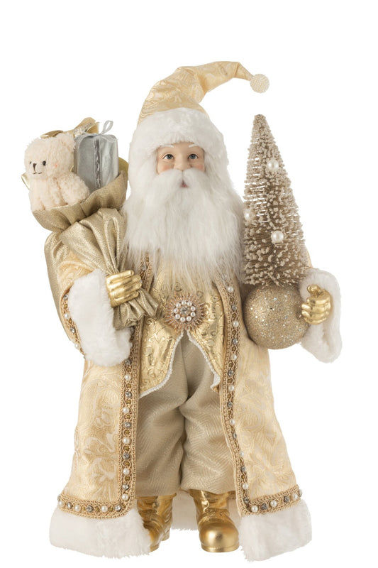 Santa Deco Resin/Textile Gold