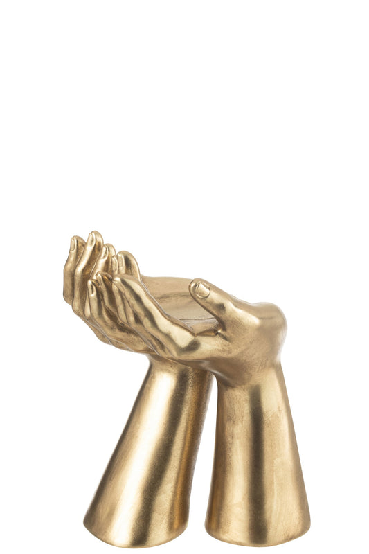 Kandelaar Handen Resine Goud