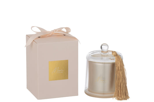 Geurkaars Stolp Merci Beige Small 30uur