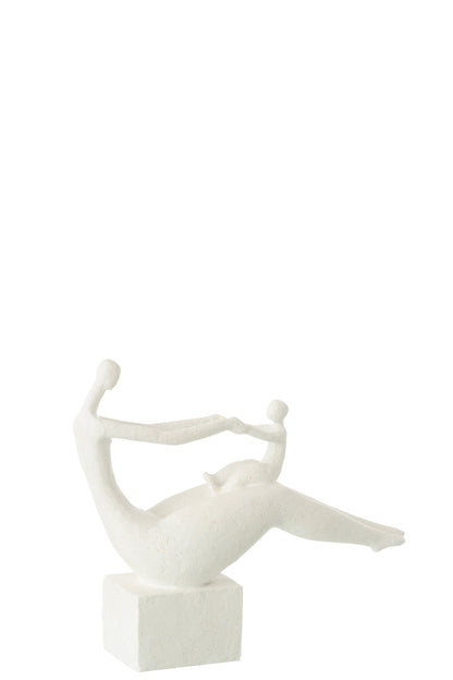 Mum+Kid On Knees Resin Matt White