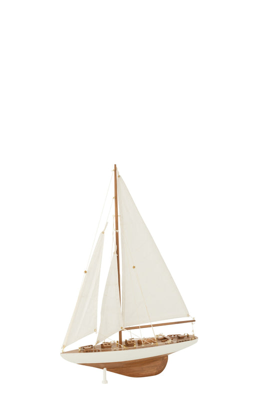 Sailboat Wood White/Natural Medium