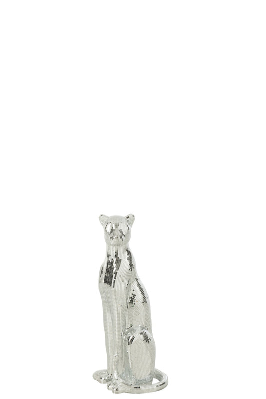 Leopard Mirror Resin Silver Small