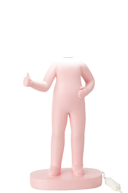 Table lamp thumbs up resin pink