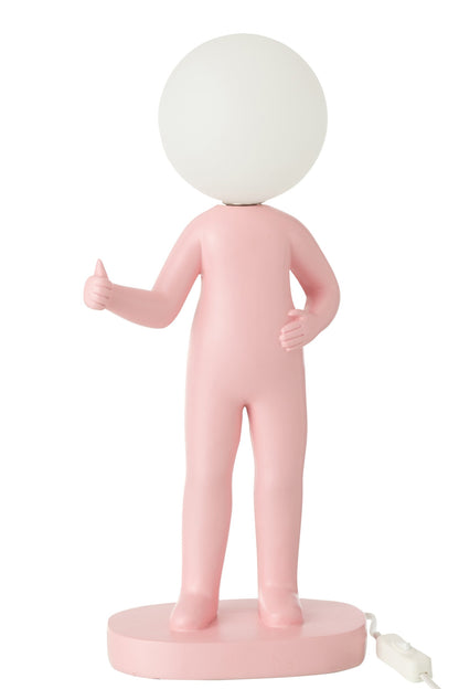 Table lamp thumbs up resin pink