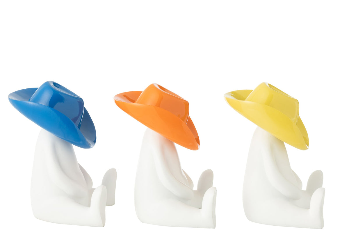 Figure Cowboy Hat Resin Mix Assortment Of 3