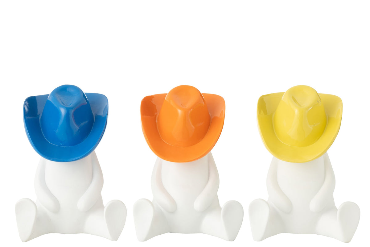 Figure Cowboy Hat Resin Mix Assortment Of 3