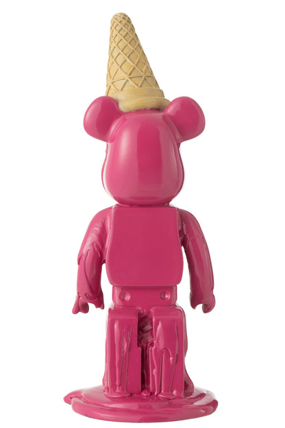 Bear Ice Cream Cone Resin Fuchsia