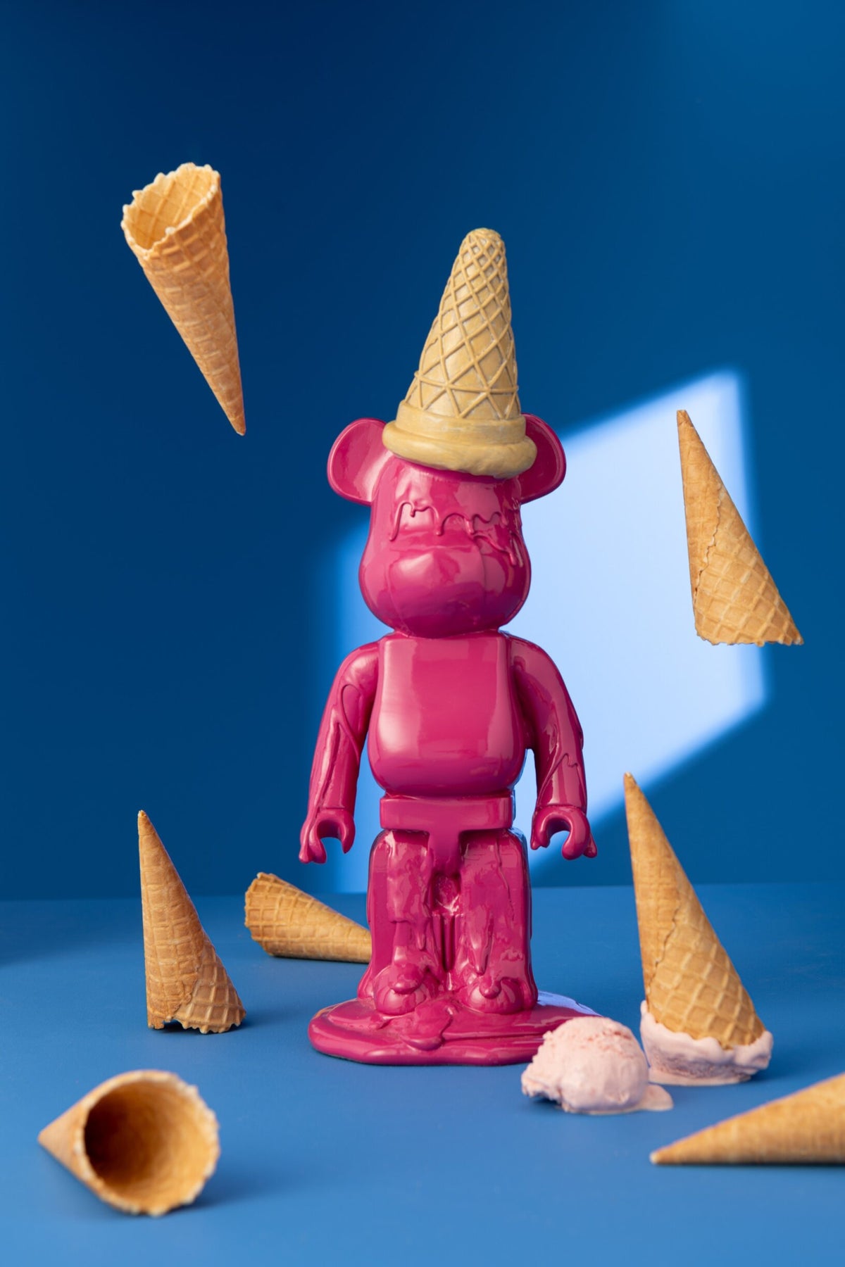 Bear Ice Cream Cone Resin Fuchsia