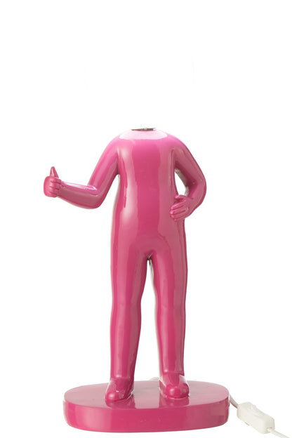 Table lamp thumbs up resin fuchsia