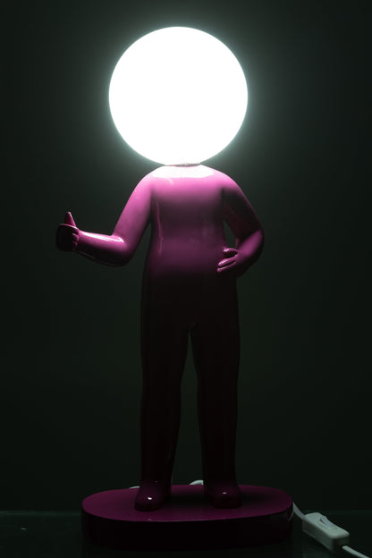 Table lamp thumbs up resin fuchsia