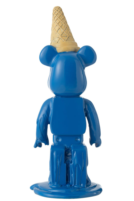 Bear Ice Cream Cone Resin Blue