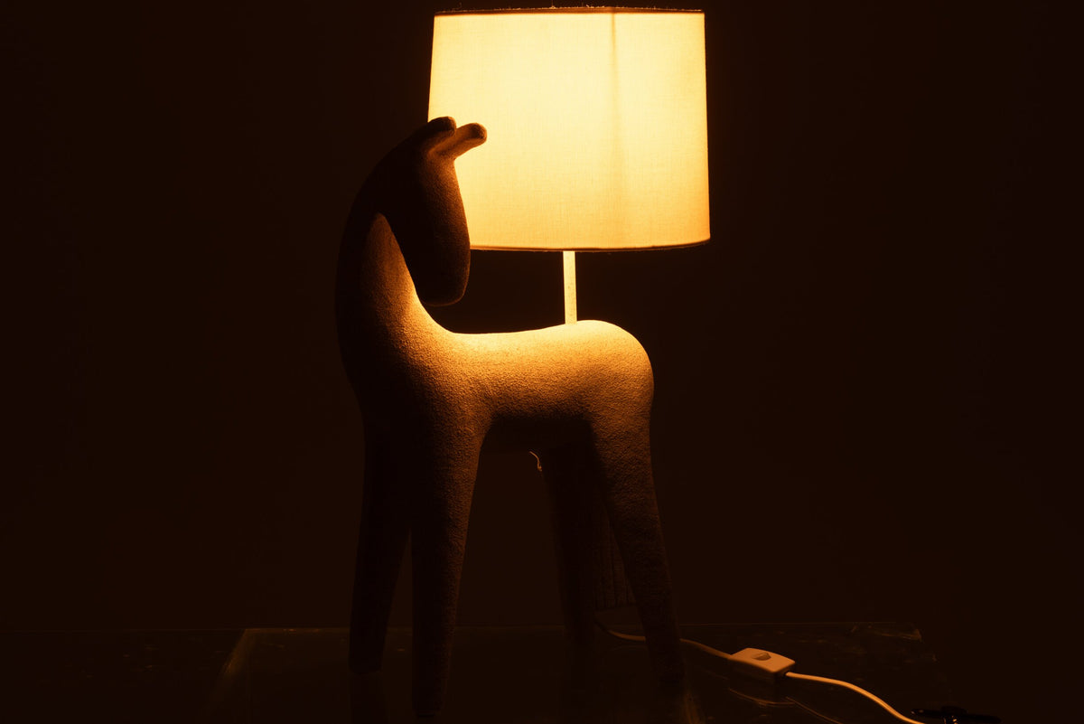 Modern beige resin horse table lamp