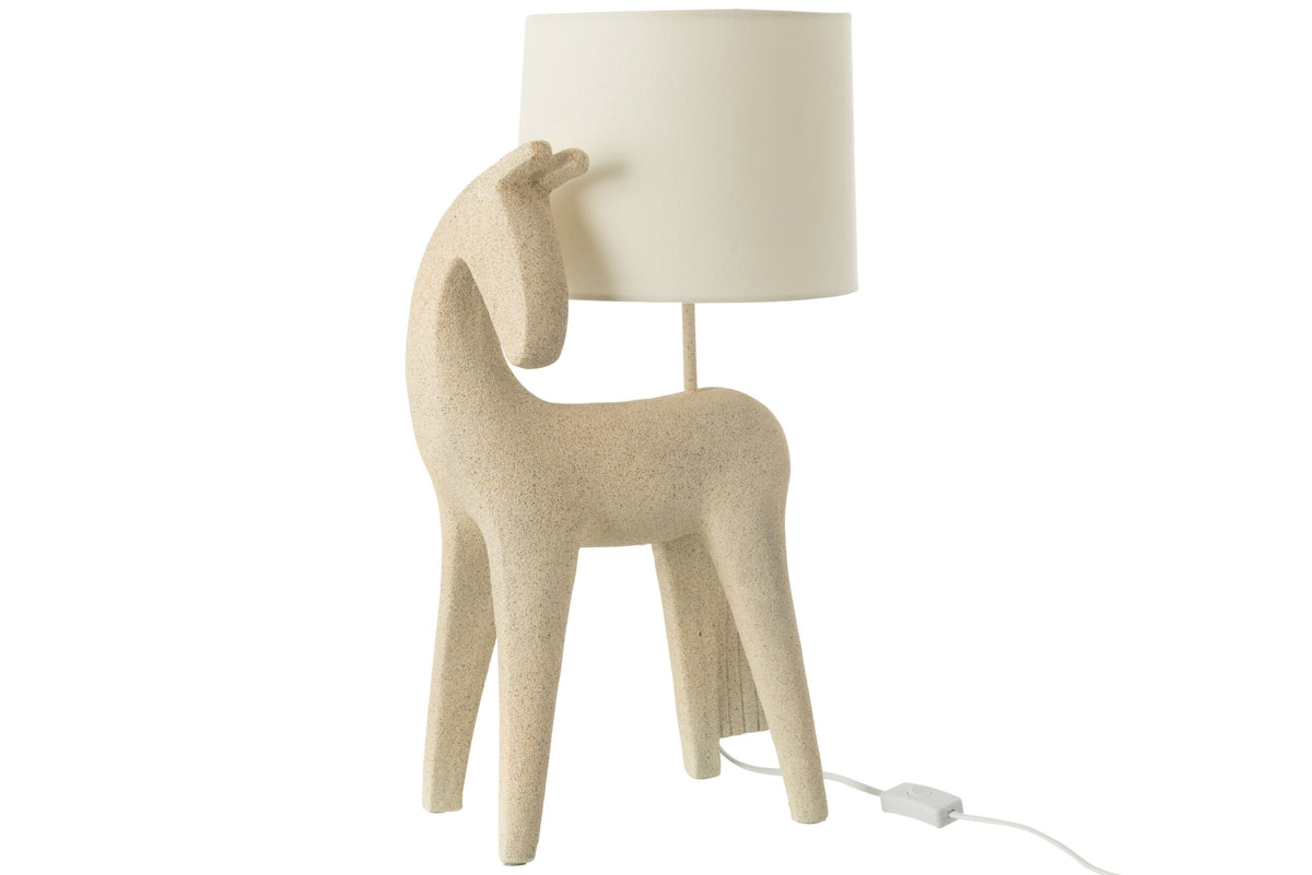 Modern beige resin horse table lamp