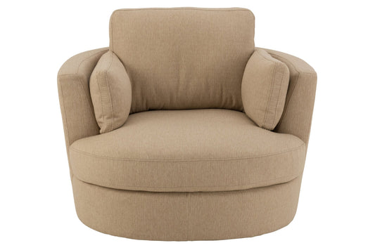 Chair Swivel Wood/Textile Beige