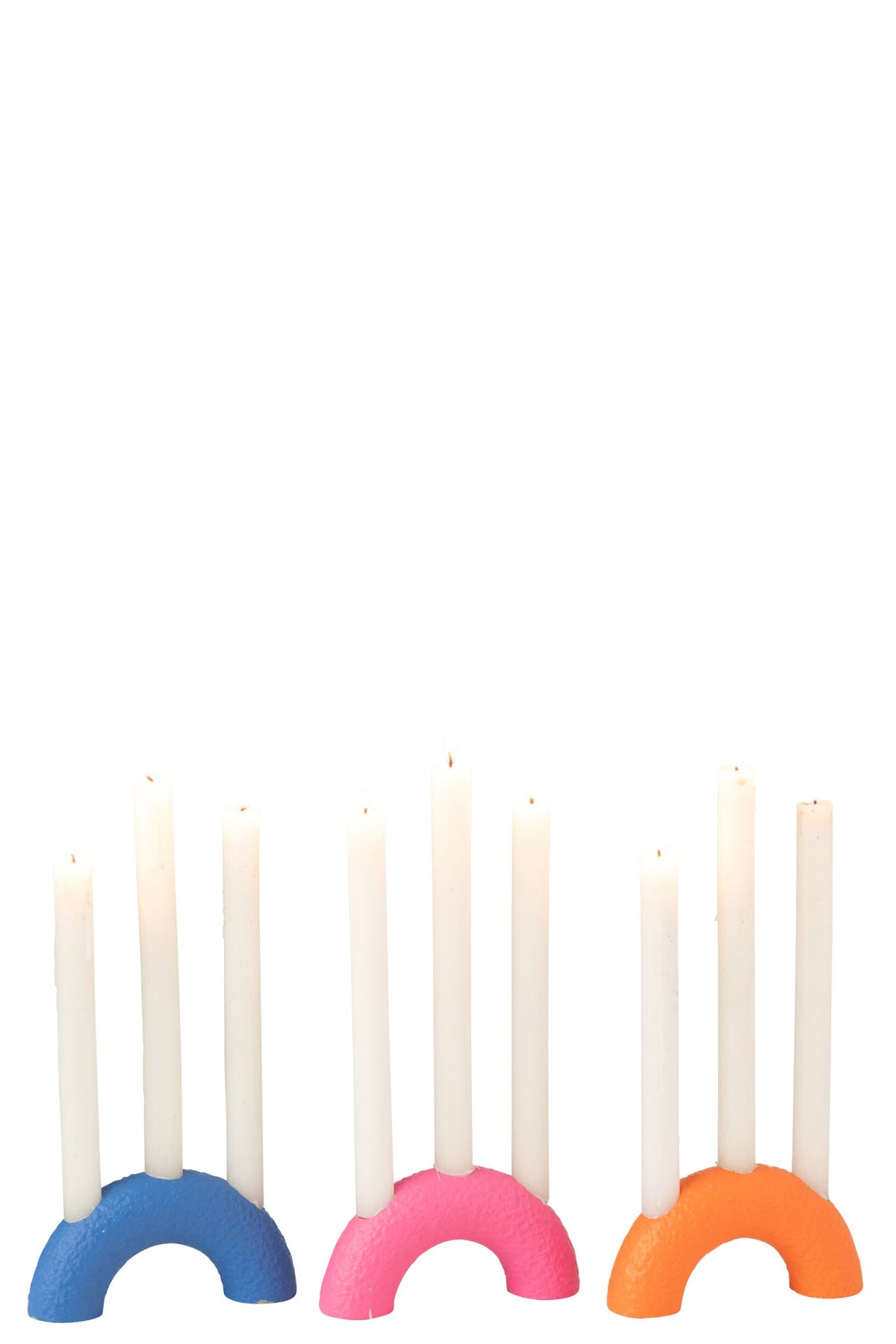 Kandelaar Boog Cement Zwart/Wit Assortiment Van 3