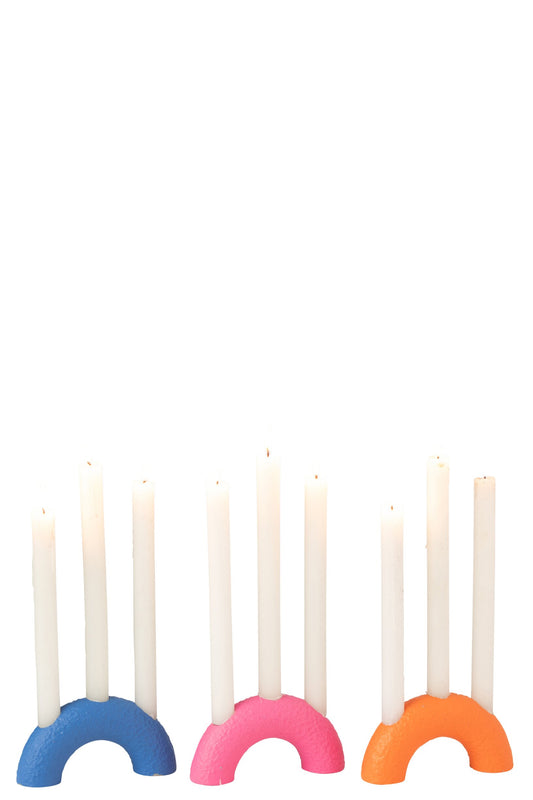Kandelaar Boog Cement Zwart/Wit Assortiment Van 3