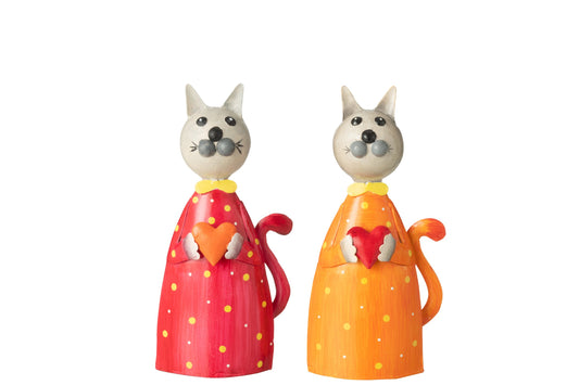 Cat Holding Heart Iron Mix Assortment Of 2