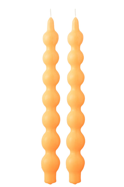 Doos Van 2 Kaarsen Kalebas Fluo Oranje - 5 Uur