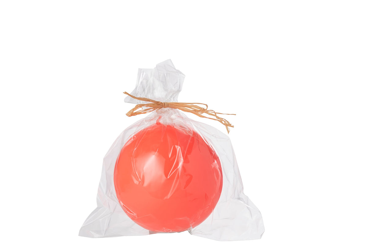 Kaars Bol Wax Fluo Rood - 30 Uur