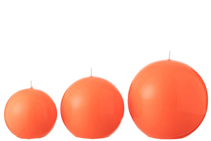 Kaars Bol Wax Fluo Rood - 50 Uur