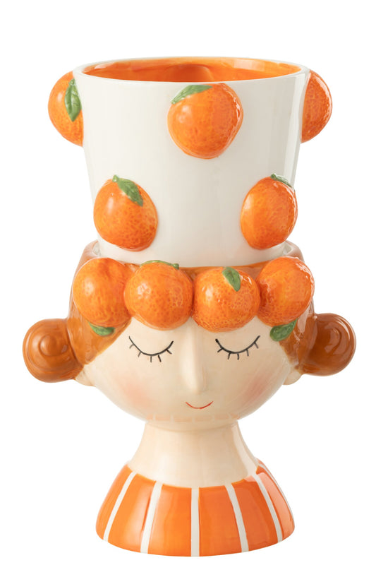 Flowerpot 2 Parts Orange Girl Dolomite
