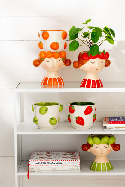 Flowerpot 2 Parts Strawberry Girl Dolomite
