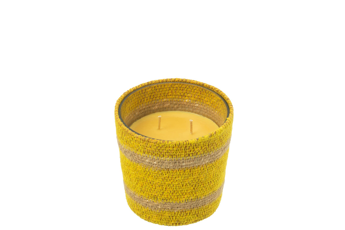 Geurkaars Mand Wax Geel Small - 45 Uur