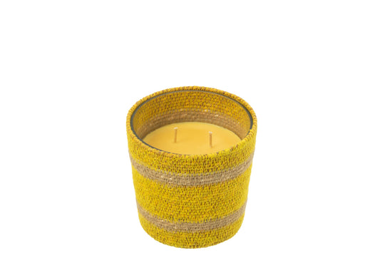 Geurkaars Mand Wax Geel Small - 45 Uur