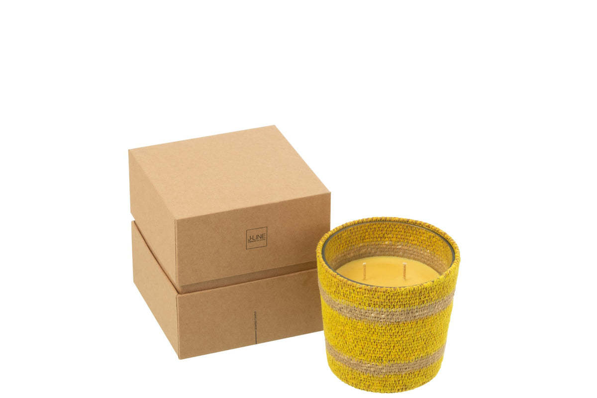Geurkaars Mand Wax Geel Small - 45 Uur