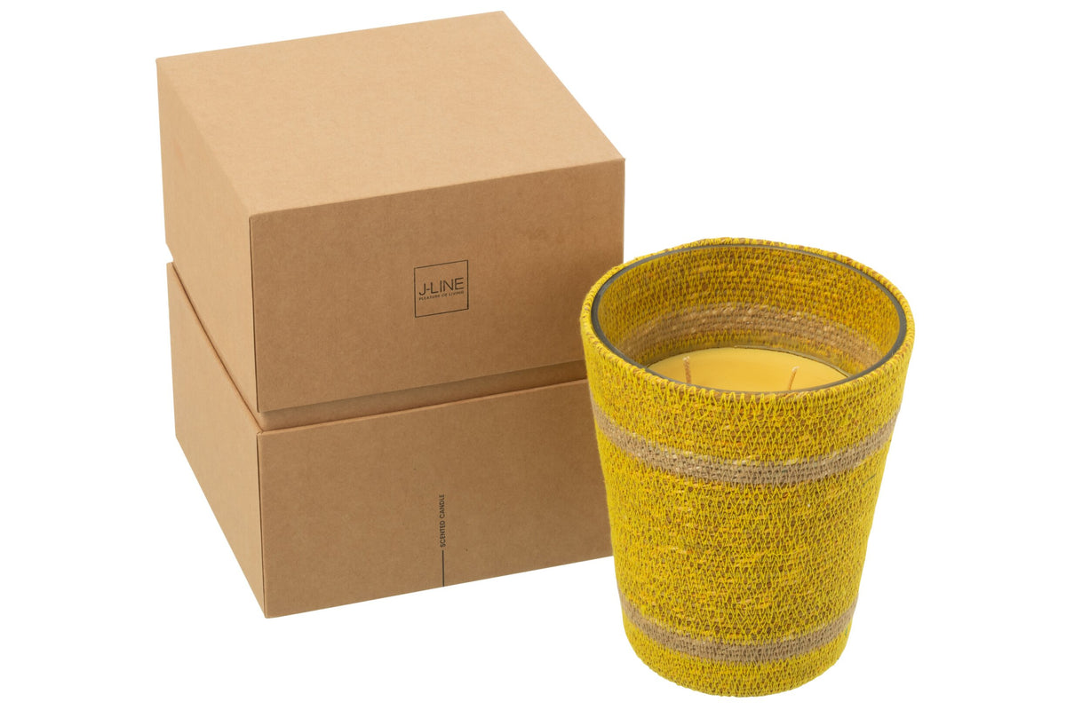 Geurkaars Mand Wax Geel Large - 75 Uur