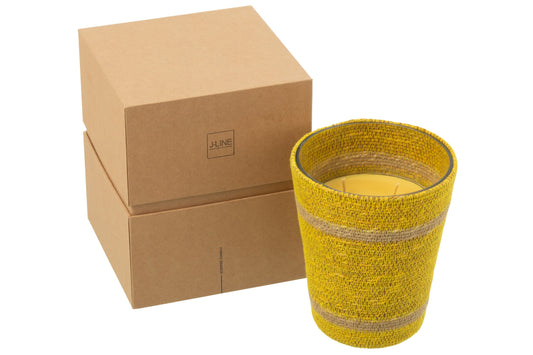 Geurkaars Mand Wax Geel Large - 75 Uur
