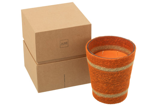 Geurkaars Mand Wax Oranje Large - 75 Uur