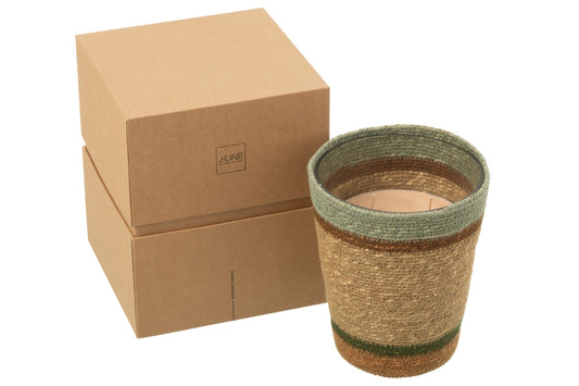 Geurkaars Mand Beige Bei/Bl Large - 75 Uur